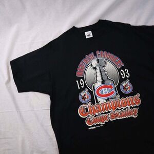 Vintage 1993 Montreal Canadiens Stanley Cup Champions Single Stitch T Shirt‎ XL
